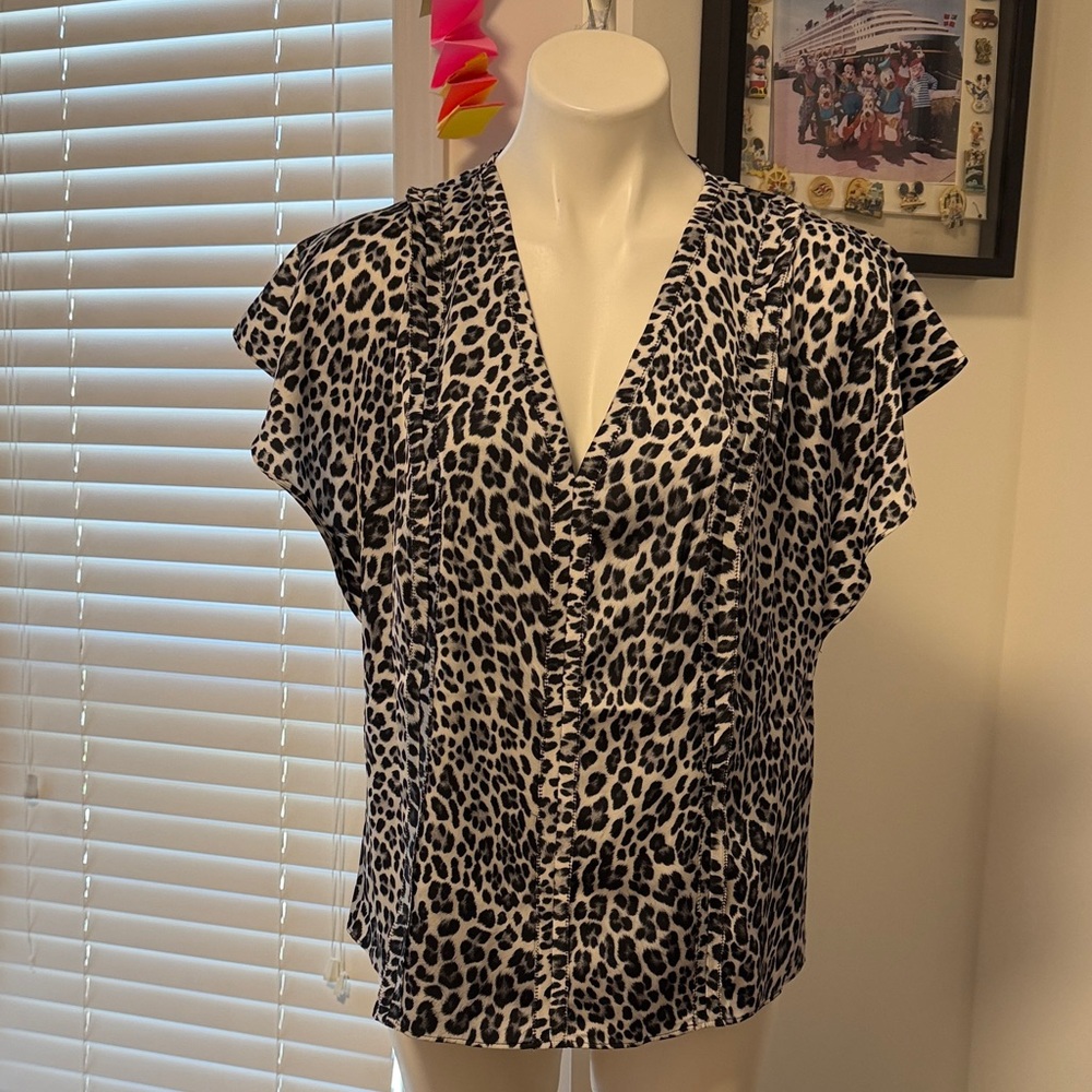 White House Black Market Cheetah Print top